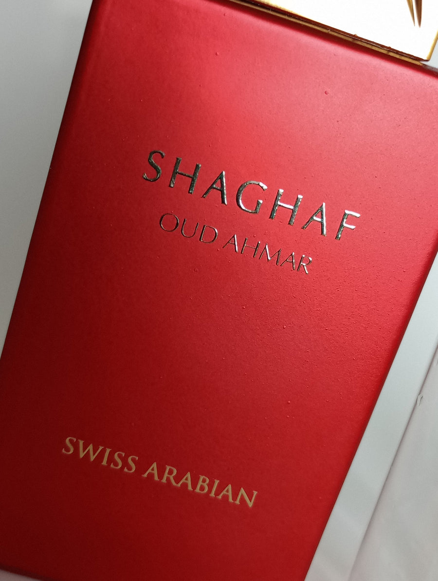 Shaghaf Oud Ahmar Swiss Arabian • Sweet, Fruity, Warm Amber • Niche Gourmand Fragrance • Choose 2 ml, 5 ml or 10 ml Sample Decants