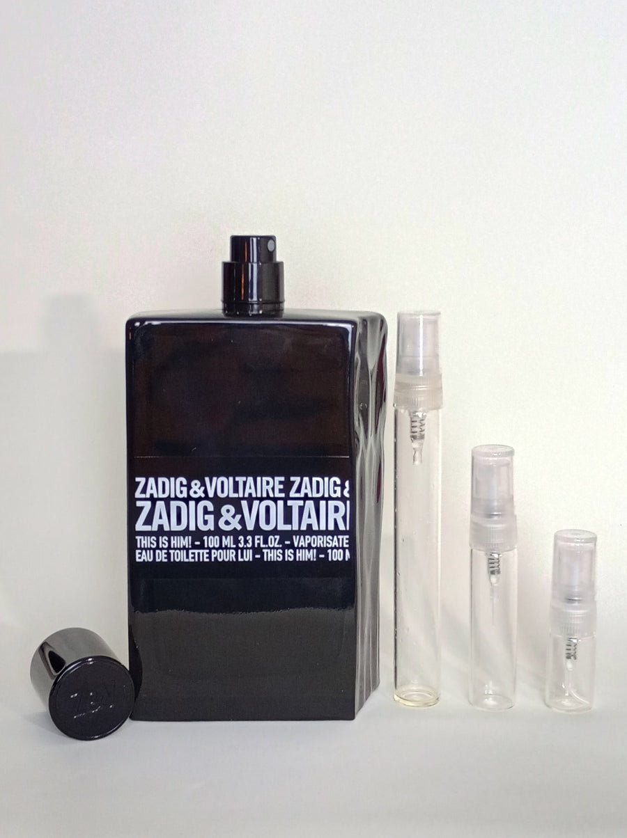 This is Him! Eau de Parfum • Men’s Niche • Grapefruit, Incense, Sandalwood, Vanilla • Choose 2 ml, 5 ml or 10 ml